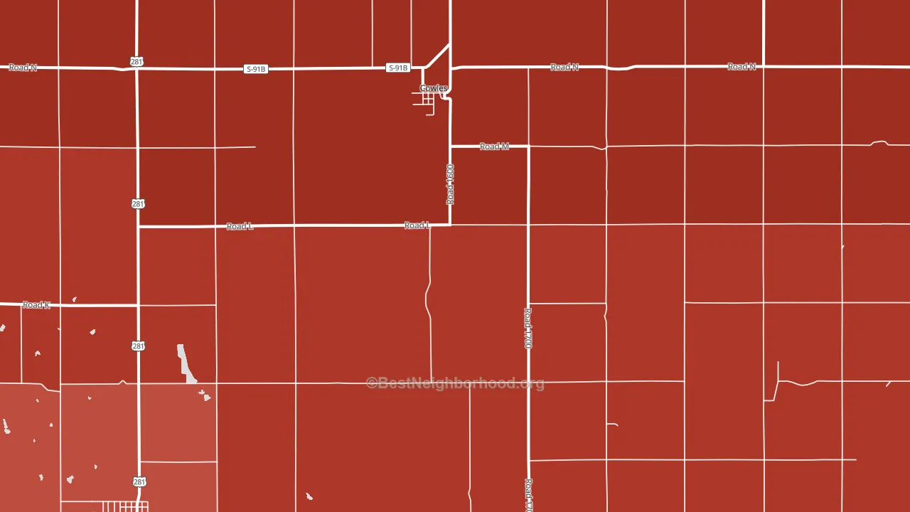 Cowles, NE block-group political-lean map