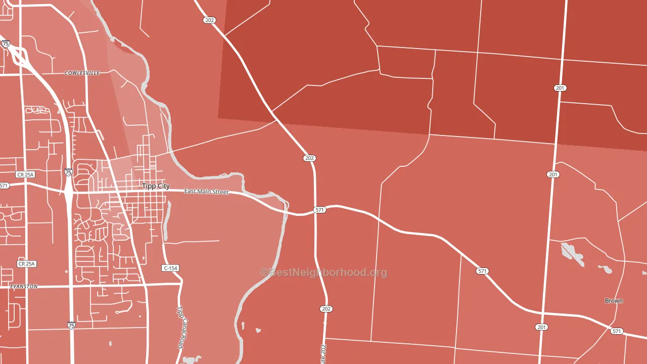 Cowlesville, OH block-group political-lean map