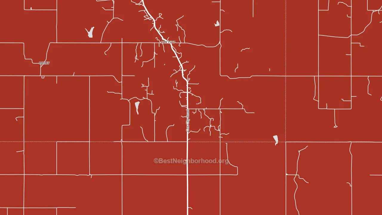 Cox City, OK block-group political-lean map