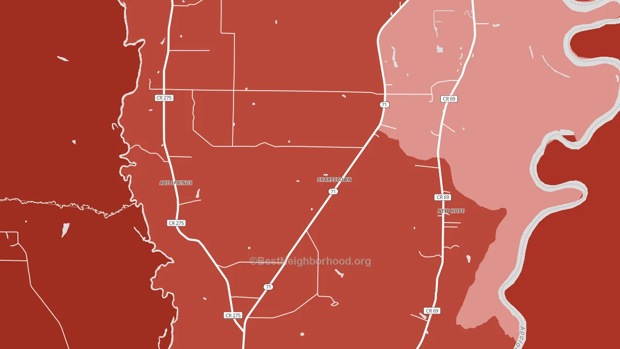 Cox, FL block-group political-lean map