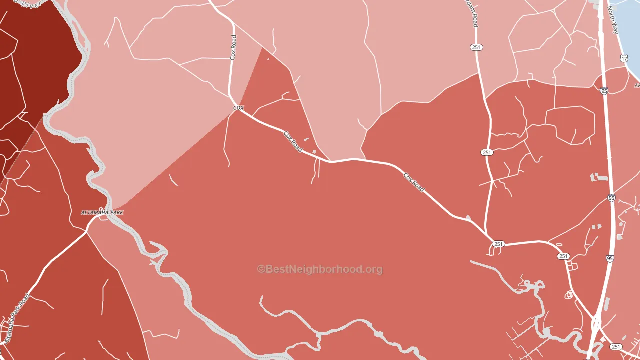 Cox, GA block-group political-lean map