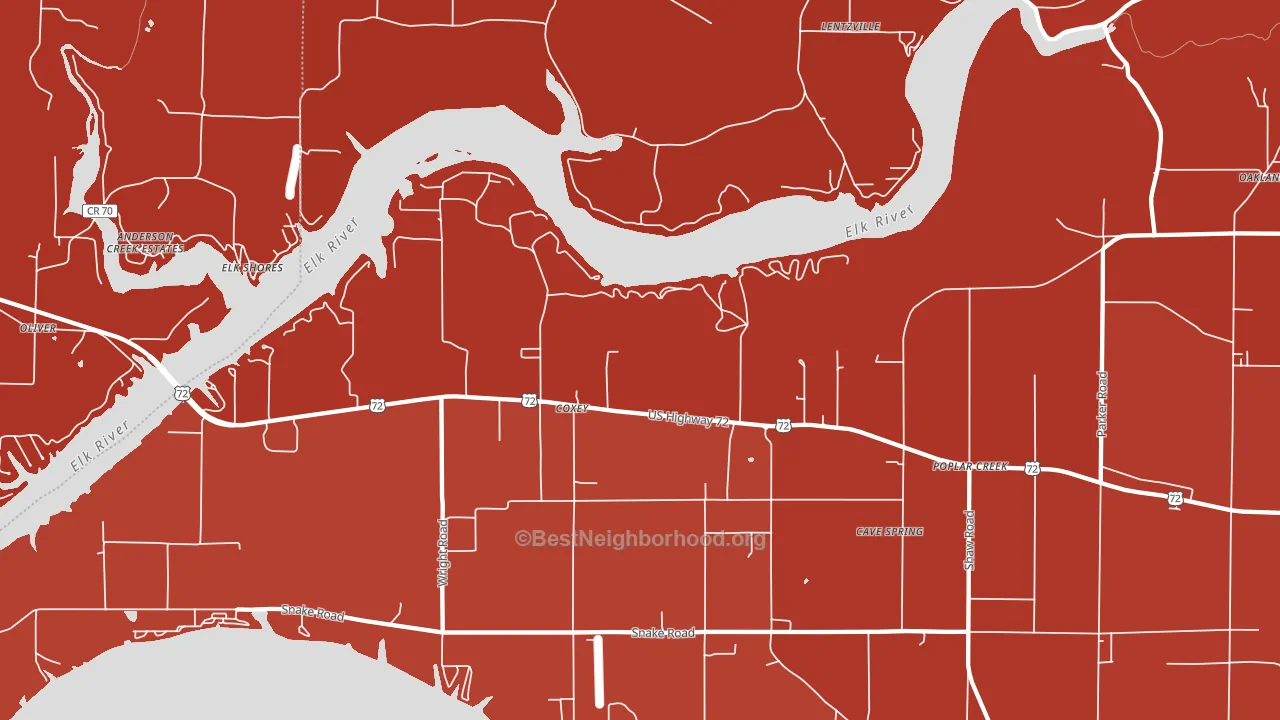 Coxey, AL block-group political-lean map