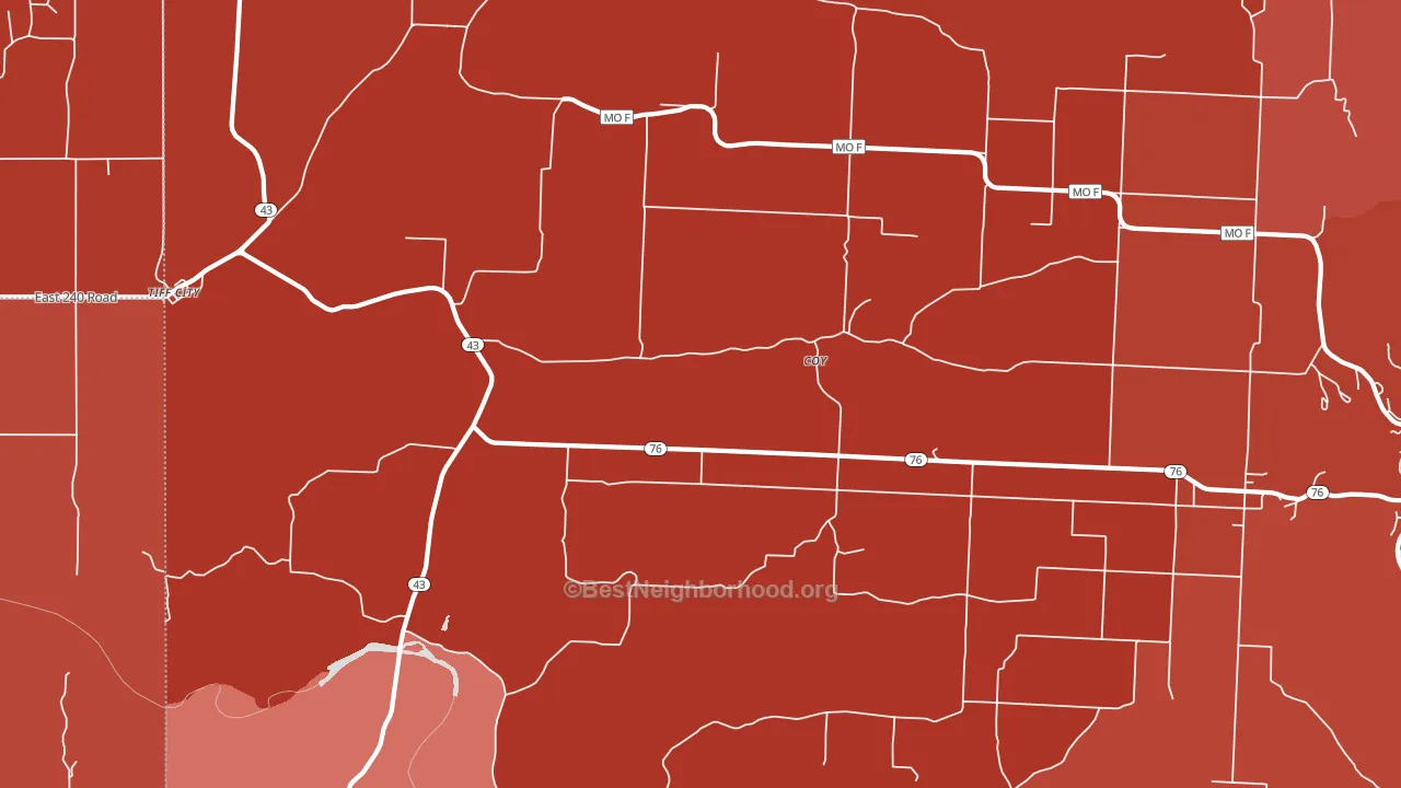 Coy, MO block-group political-lean map