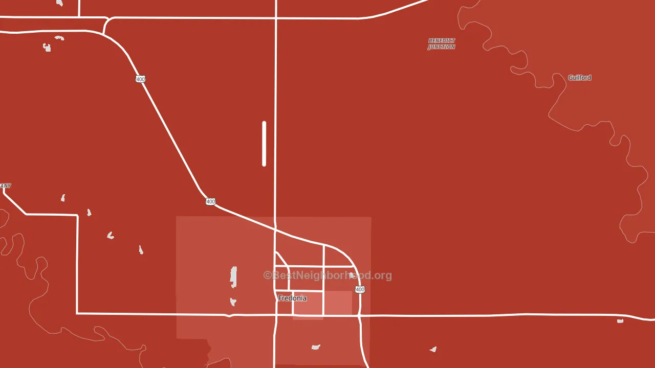 Coyville, KS block-group political-lean map