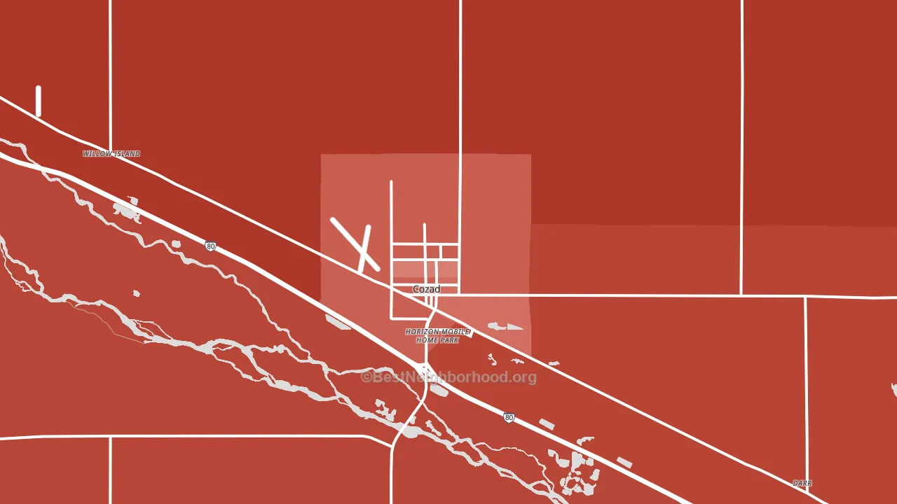 Cozad, NE block-group political-lean map