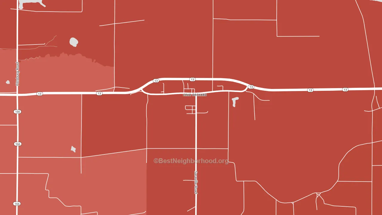 Crab Orchard, IL block-group political-lean map