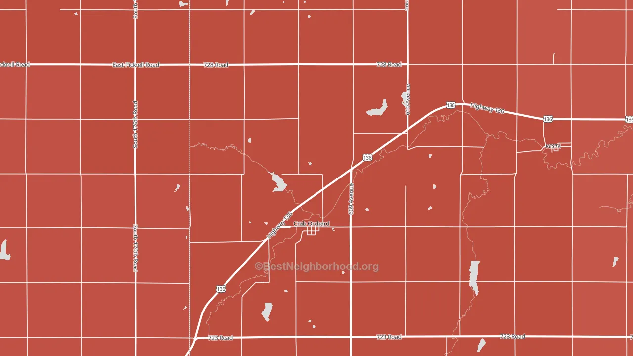 Crab Orchard, NE block-group political-lean map