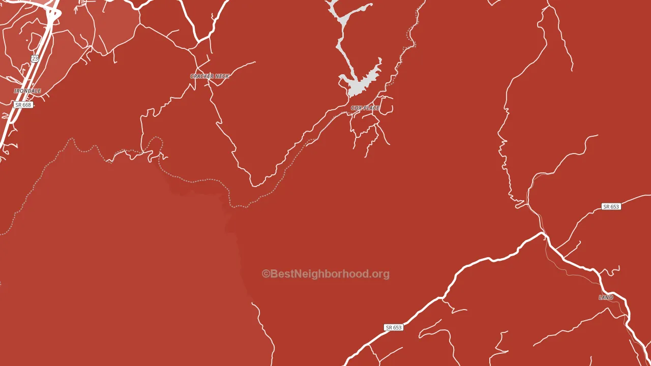 Cracker Neck, VA block-group political-lean map