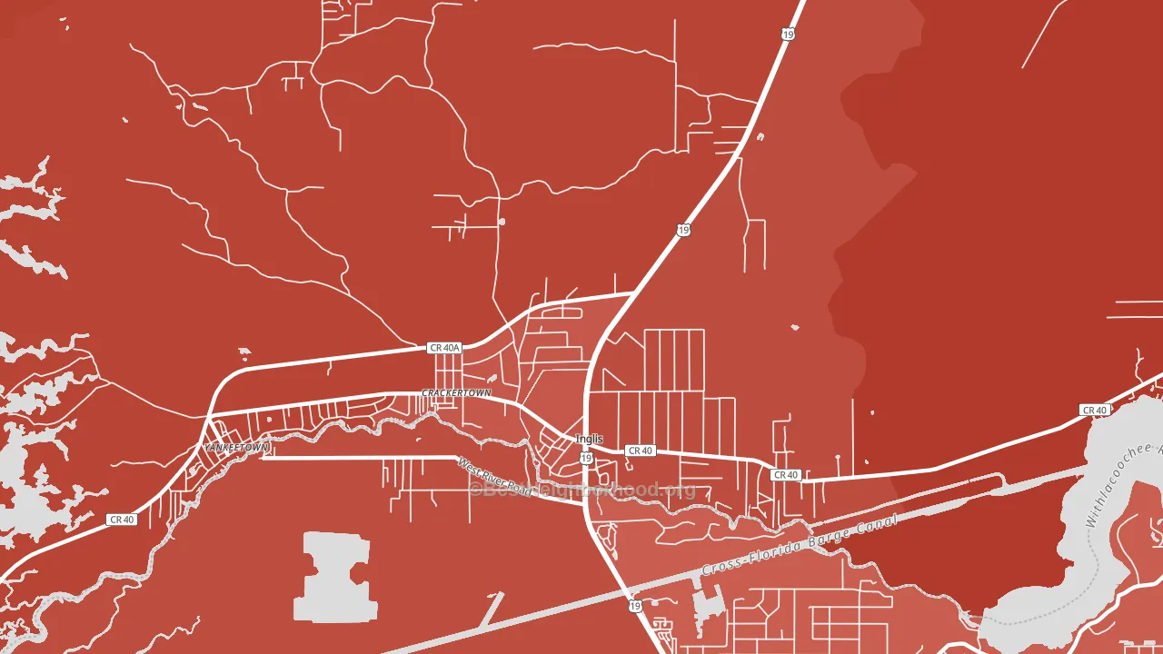 Crackertown, FL block-group political-lean map