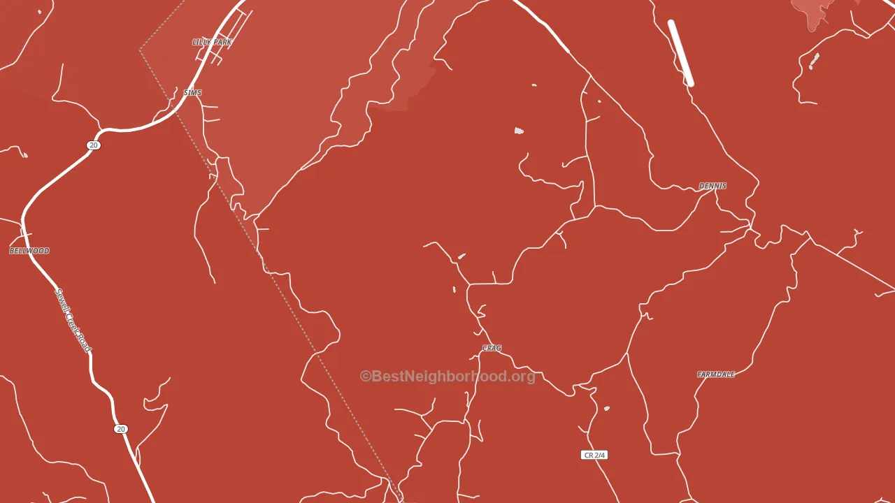 Crag, WV block-group political-lean map