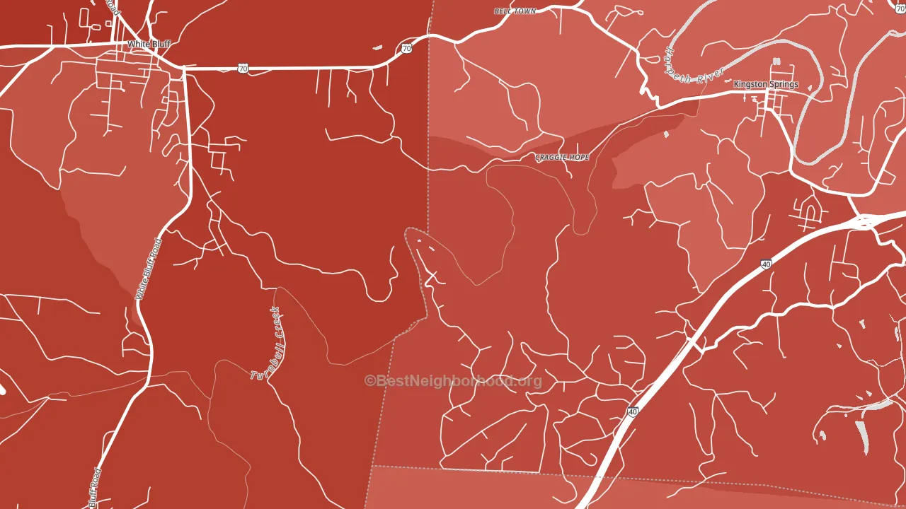 Craggie Hope, TN block-group political-lean map