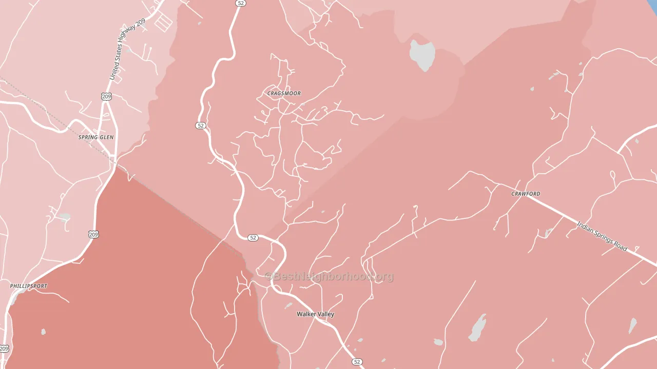 Cragsmoor, NY block-group political-lean map