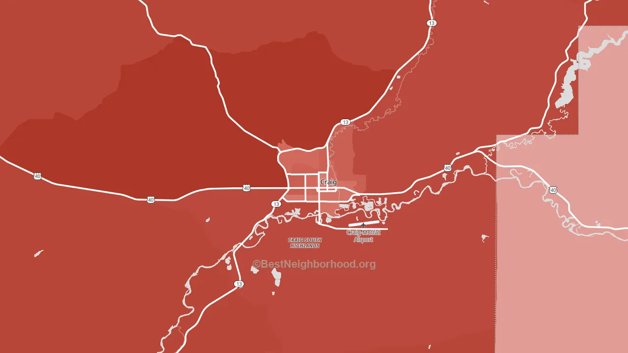 Craig, CO block-group political-lean map