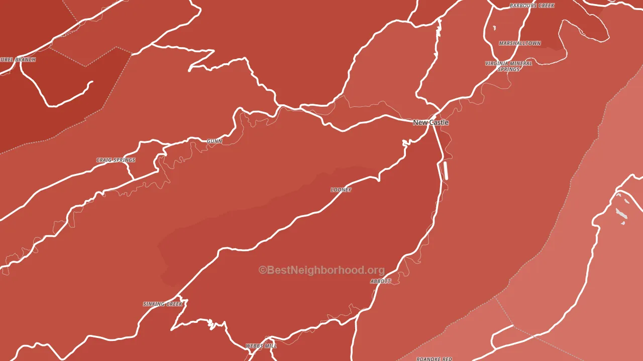 Craig County, VA block-group political-lean map