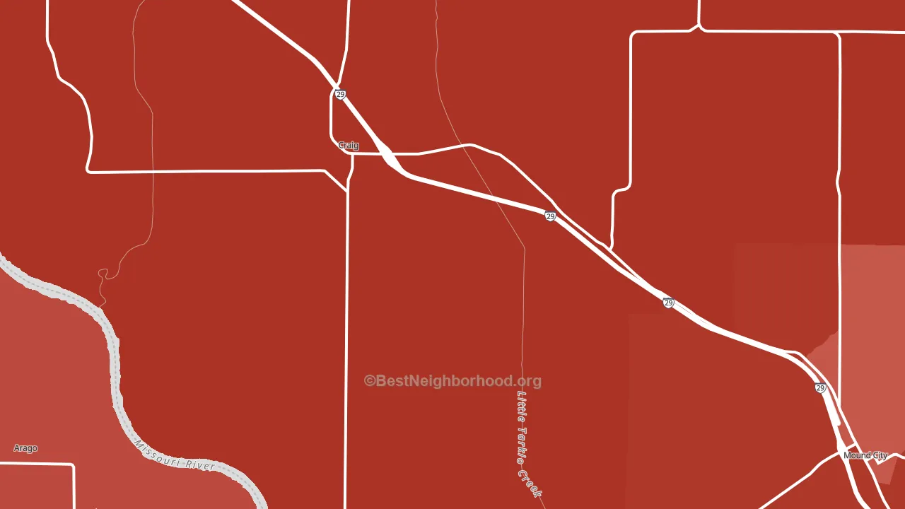 Craig, MO block-group political-lean map