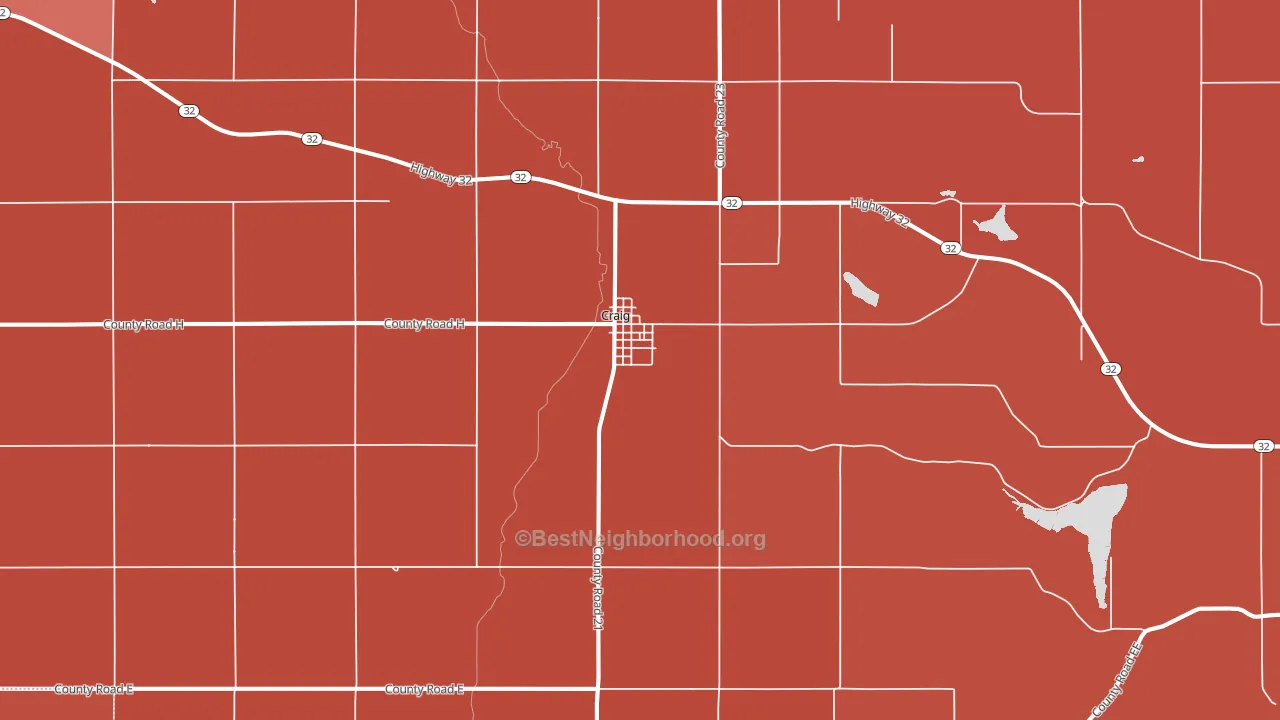 Craig, NE block-group political-lean map