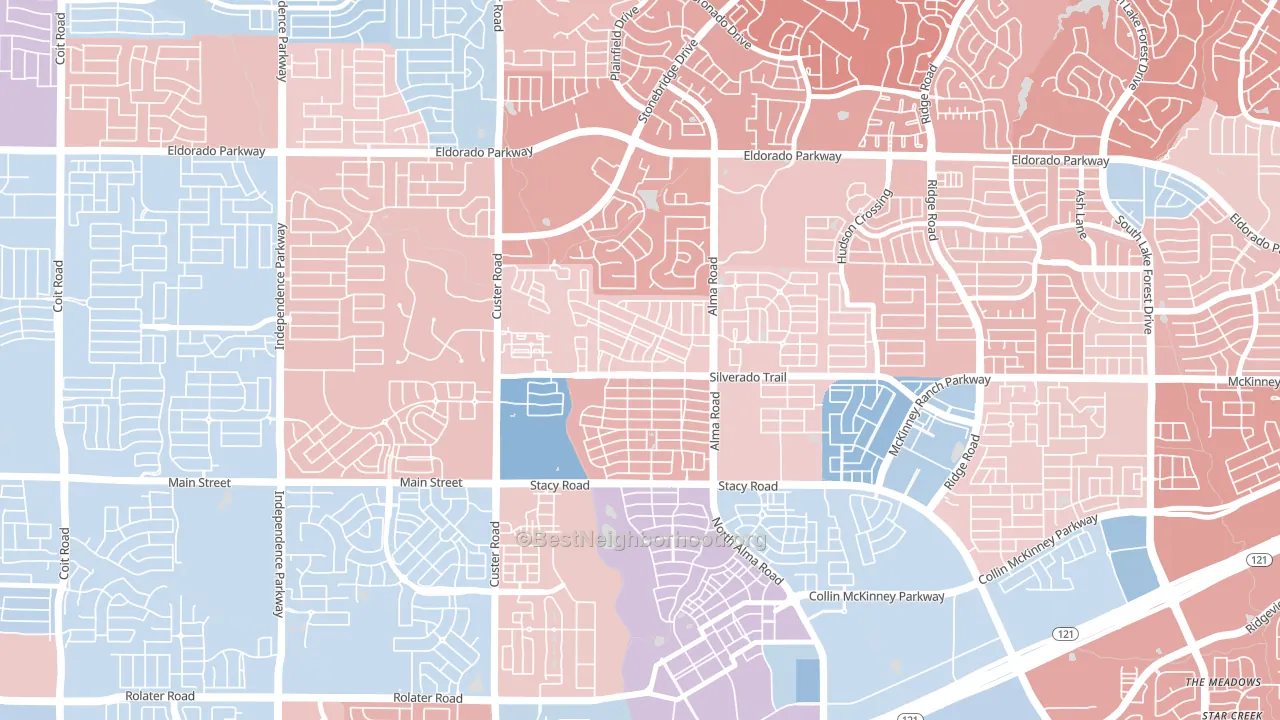 Craig Ranch North, McKinney, TX block-group political-lean map