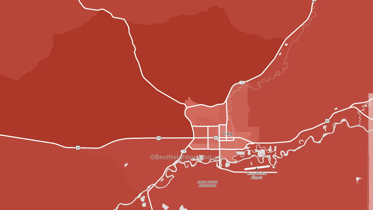 Craig South Highlands, CO block-group political-lean map