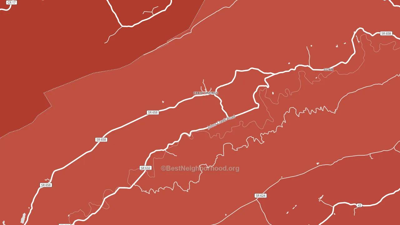 Craig Springs, VA block-group political-lean map