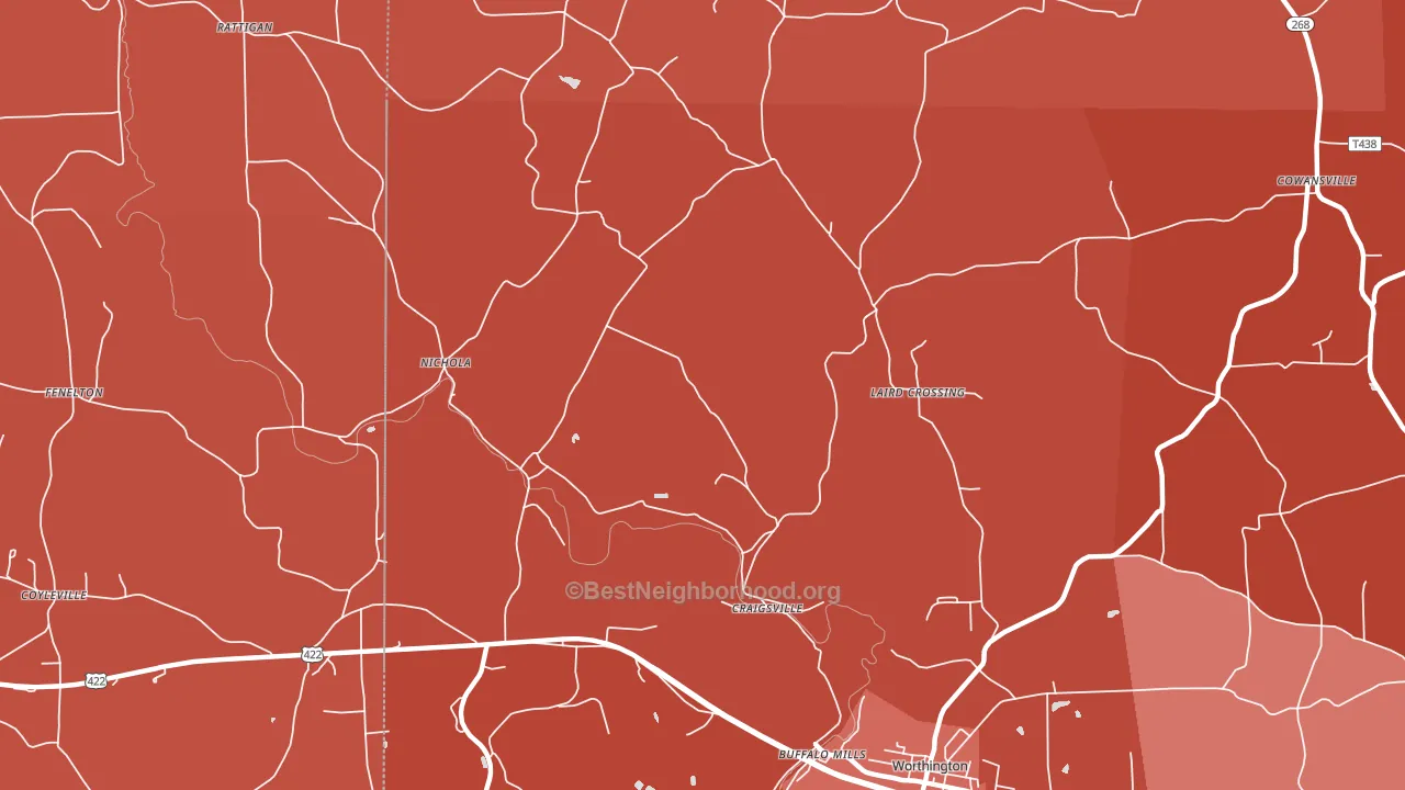 Craigsville, PA block-group political-lean map