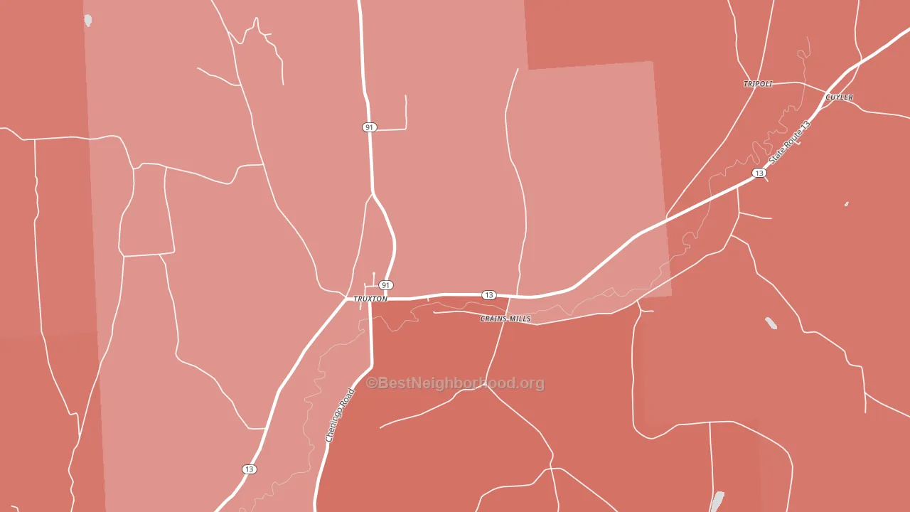 Crains Mills, NY block-group political-lean map