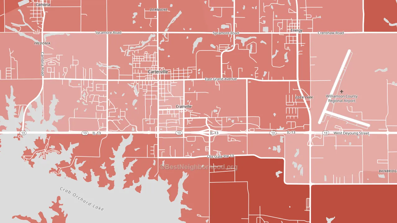 Crainville, IL block-group political-lean map