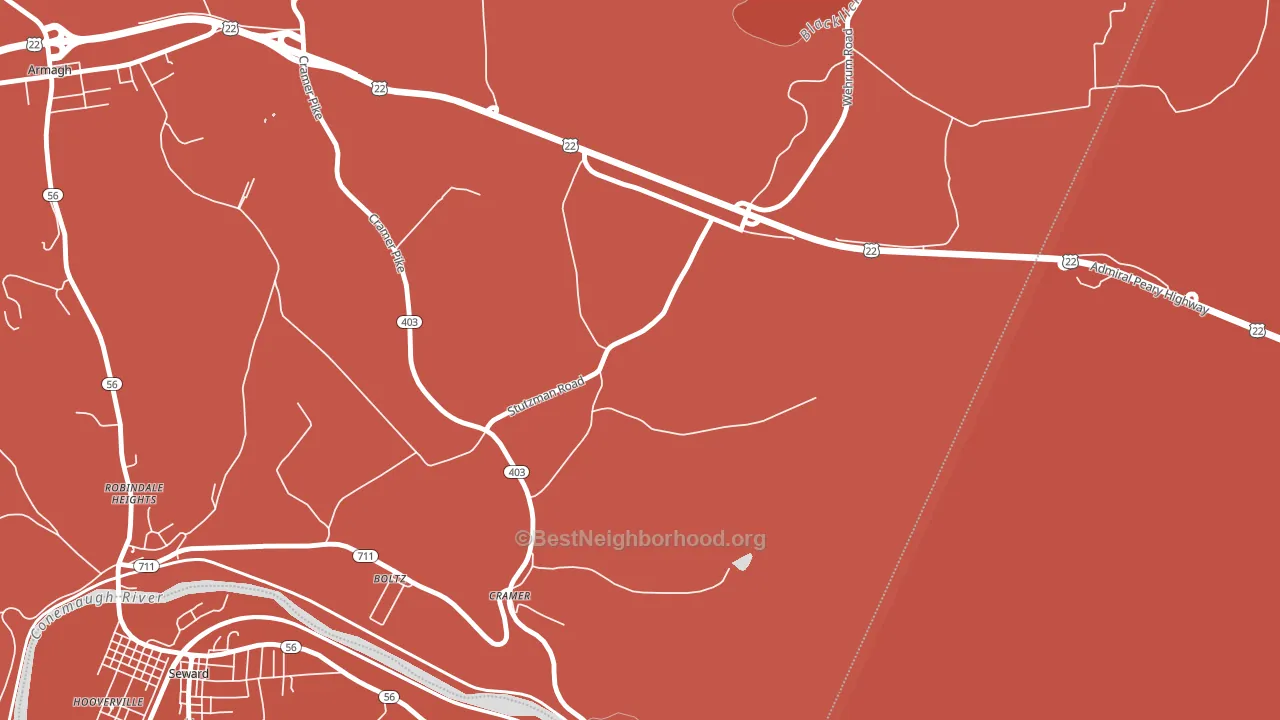 Cramer, PA block-group political-lean map