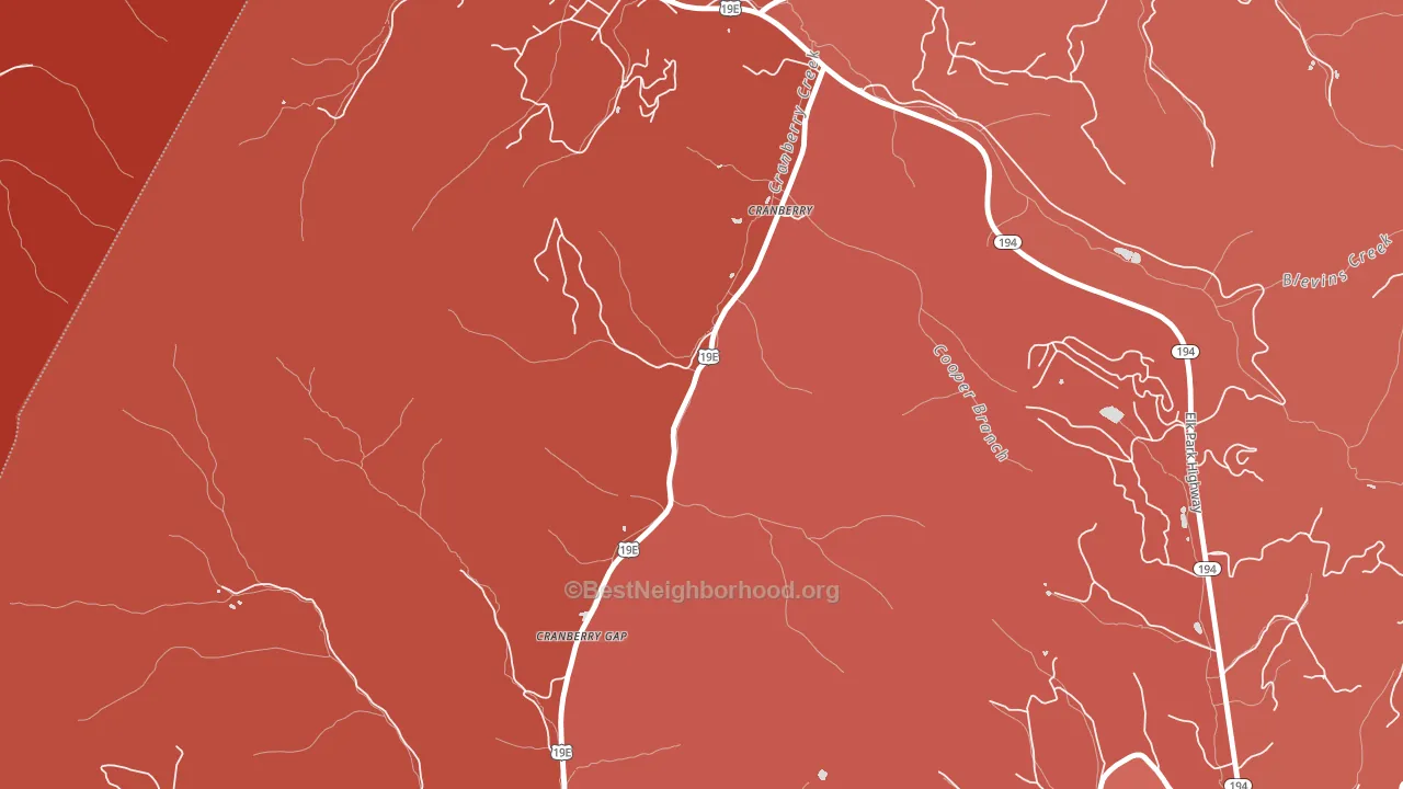 Cranberry, NC block-group political-lean map