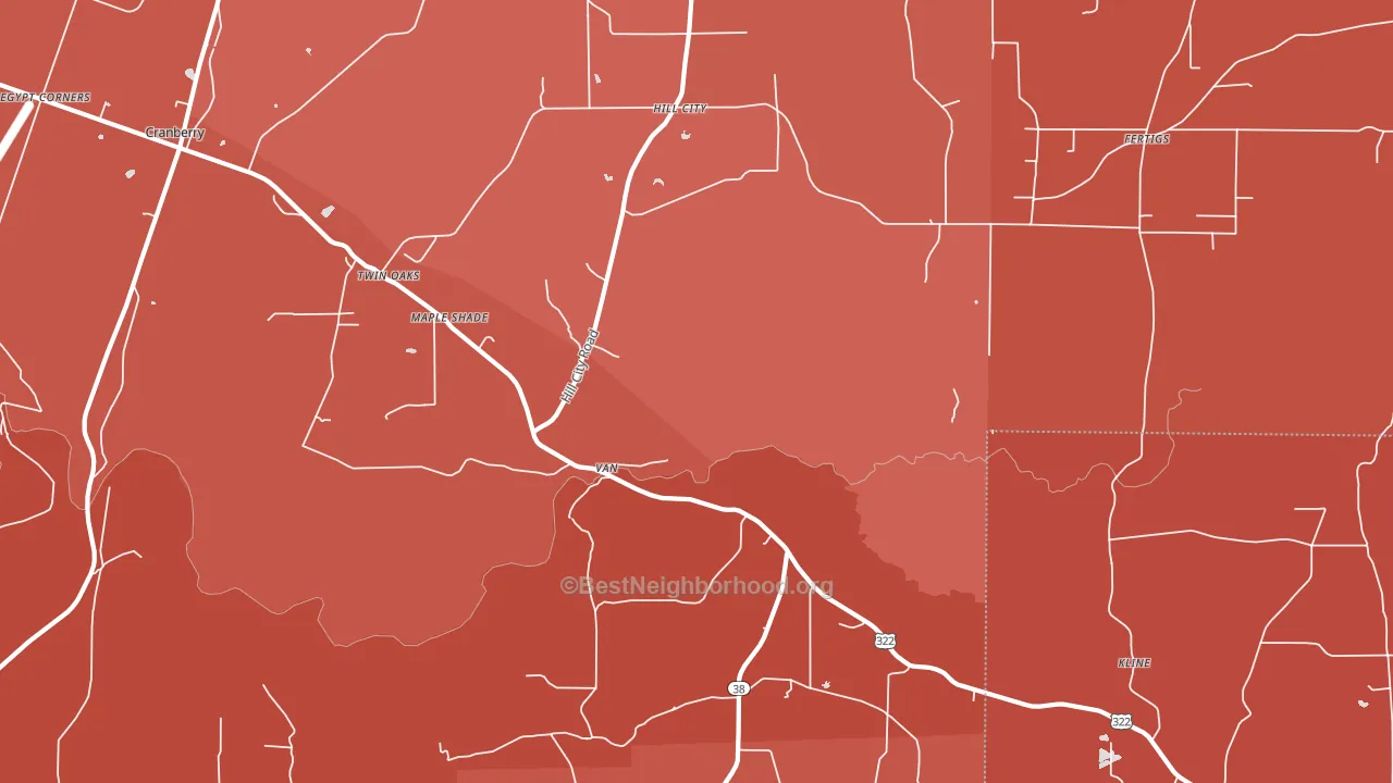 Cranberry, PA block-group political-lean map