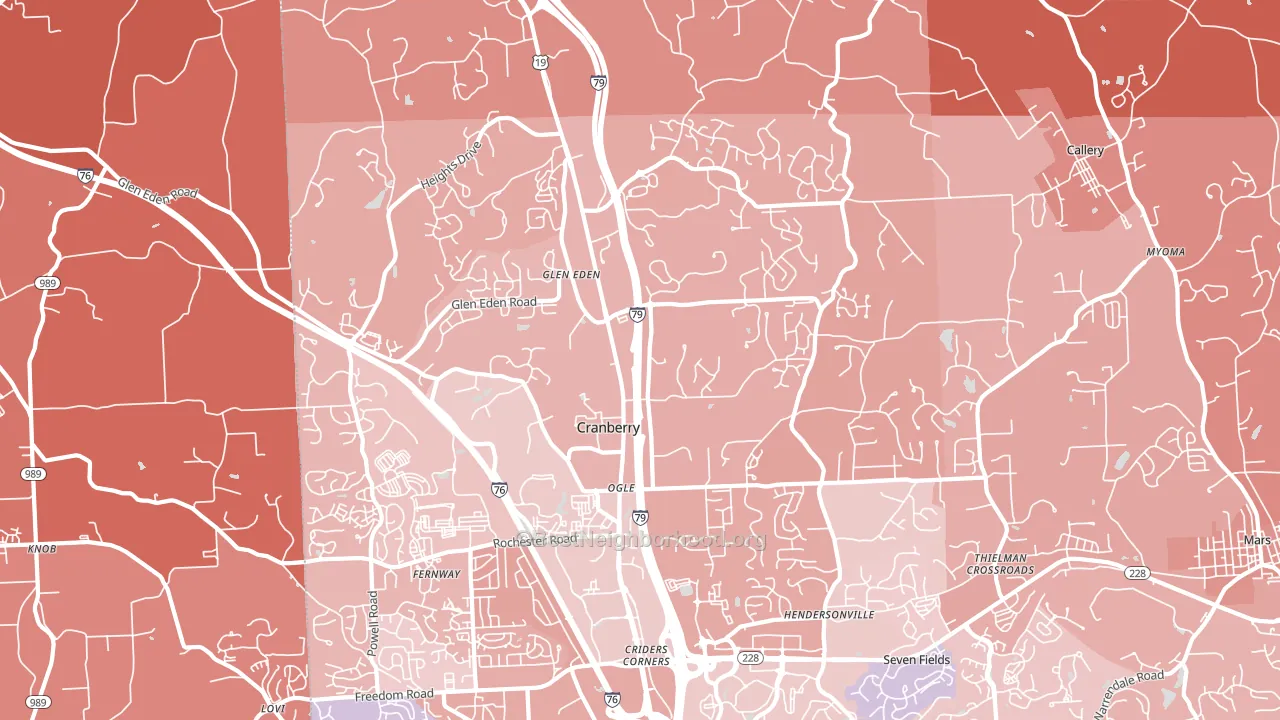 Cranberry Twp, PA block-group political-lean map