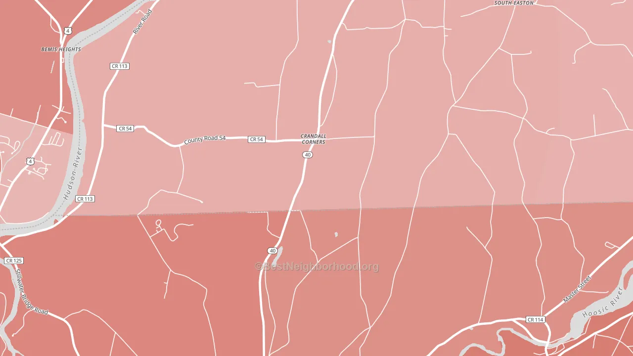 Crandall Corners, NY block-group political-lean map