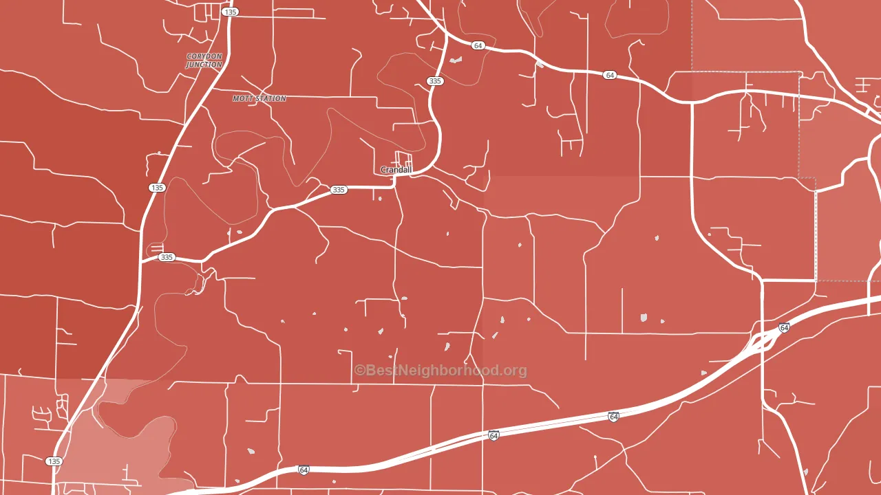 Crandall, IN block-group political-lean map