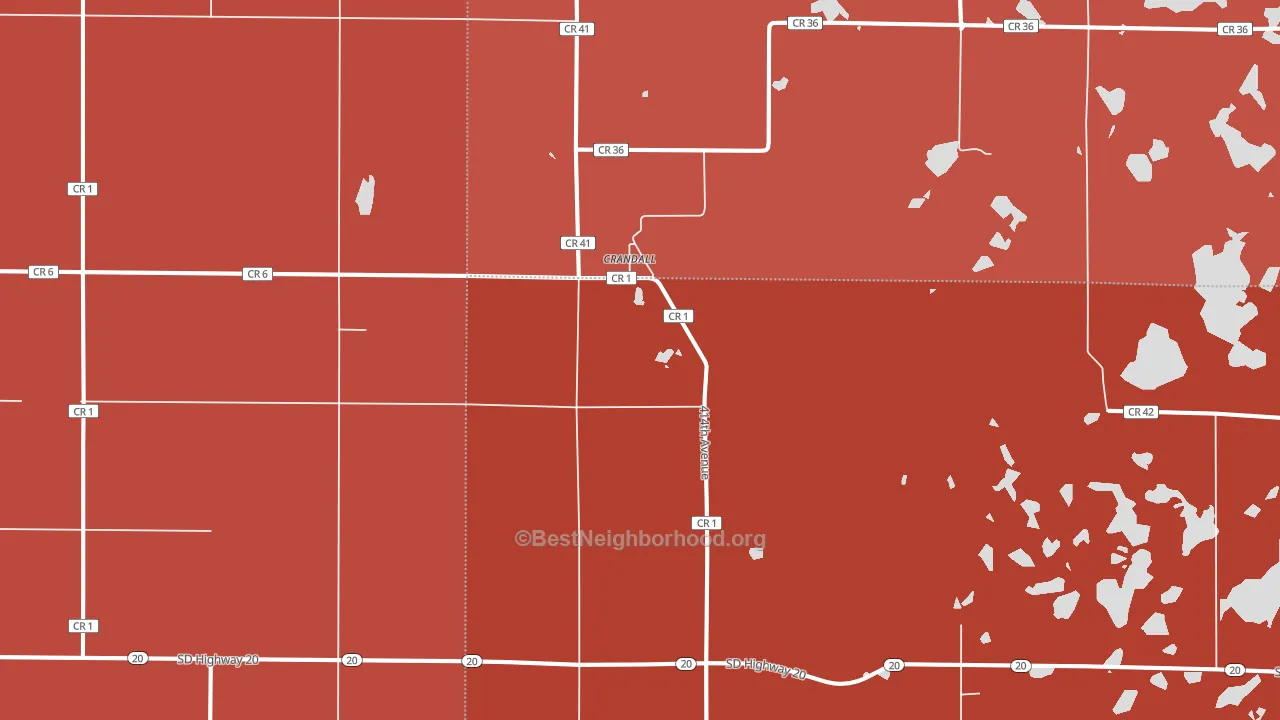 Crandall, SD block-group political-lean map