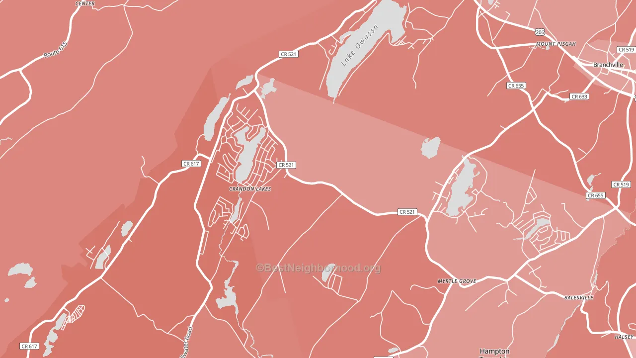 Crandon Lakes, NJ block-group political-lean map