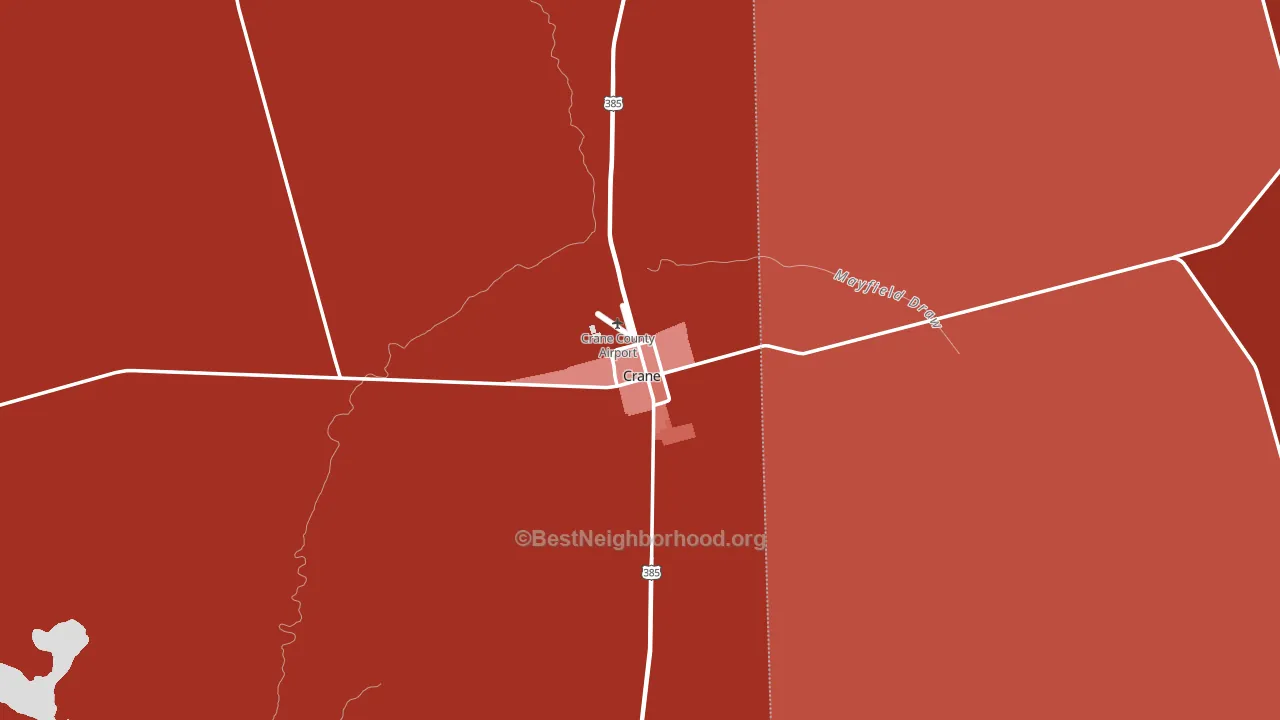 Crane County, TX block-group political-lean map