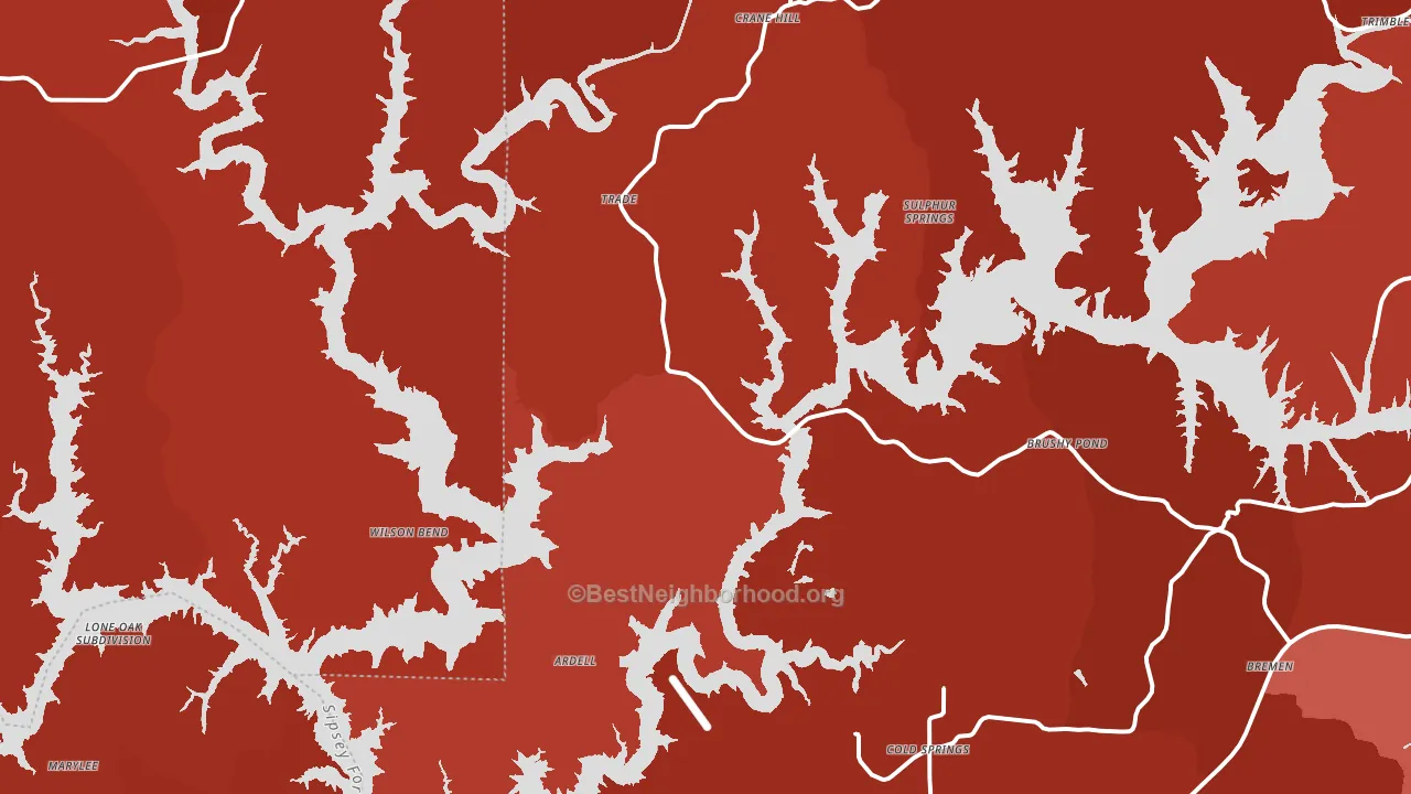 Crane Hill, AL block-group political-lean map