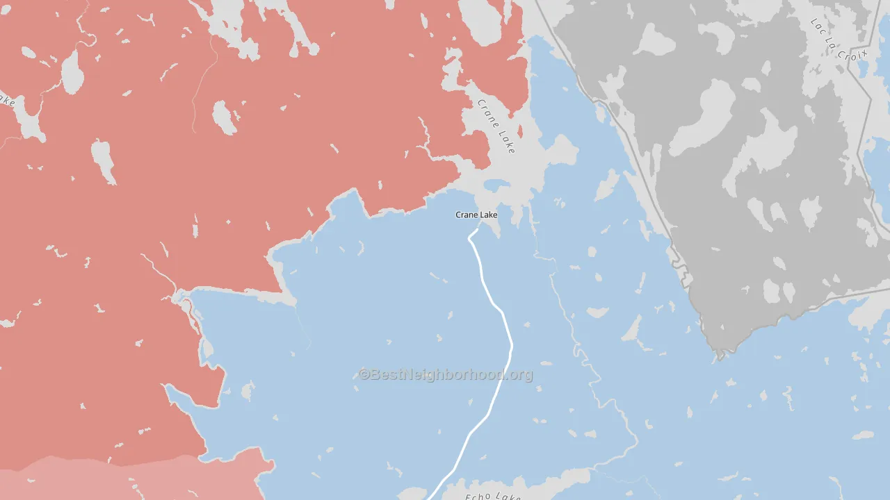 Crane Lake, MN block-group political-lean map