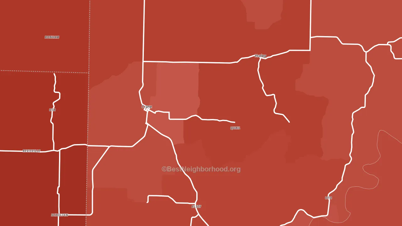 Crane, MO block-group political-lean map
