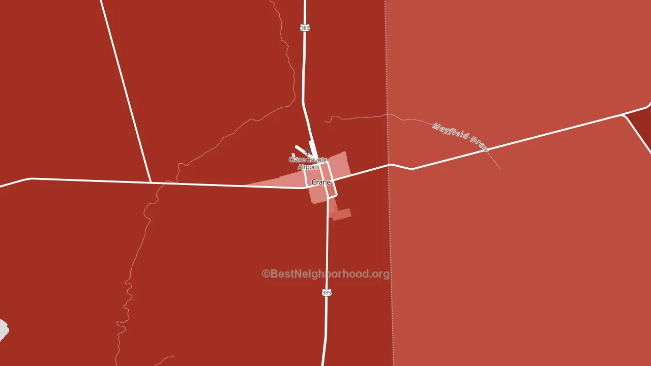 Crane, TX block-group political-lean map