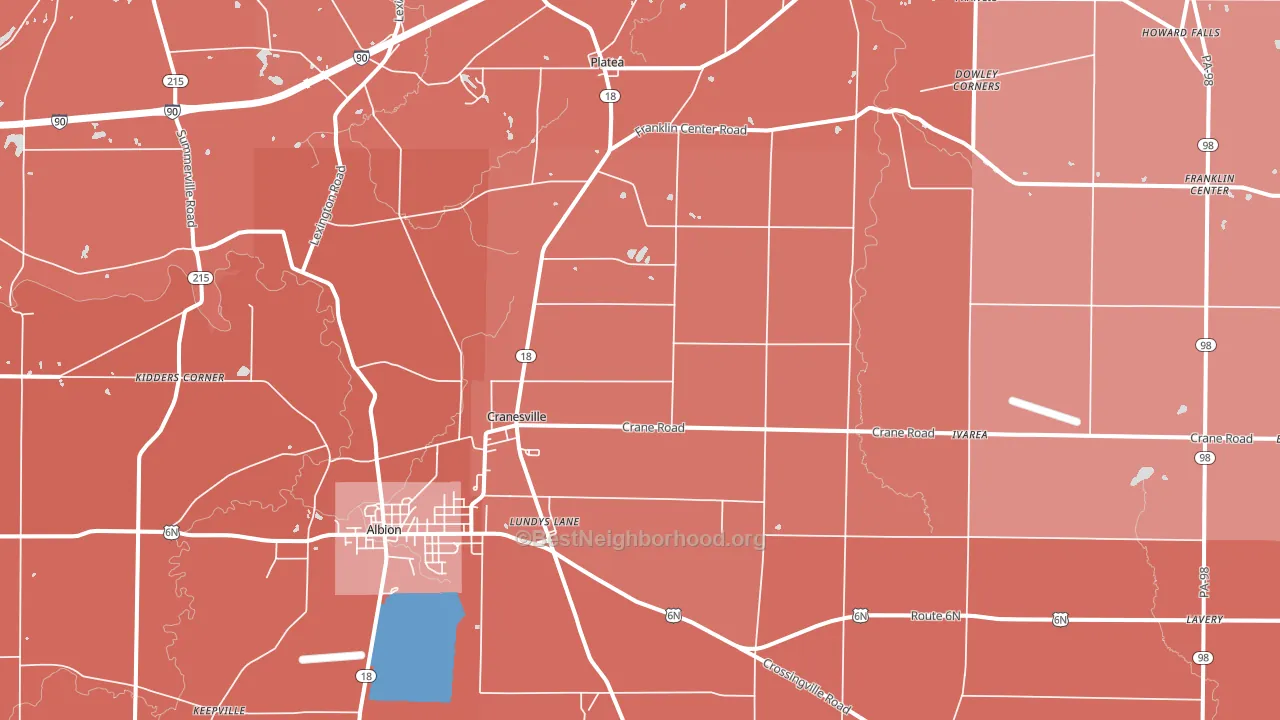 Cranesville, PA block-group political-lean map