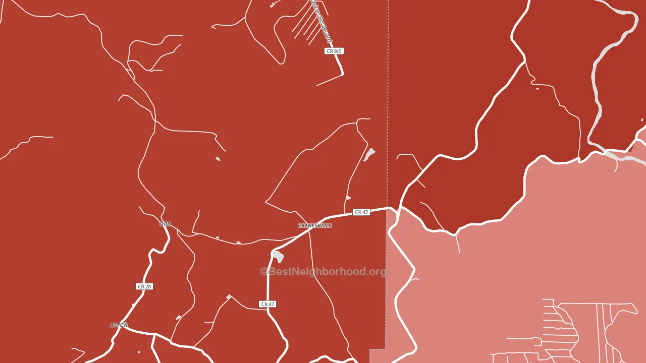 Cranesville, WV block-group political-lean map