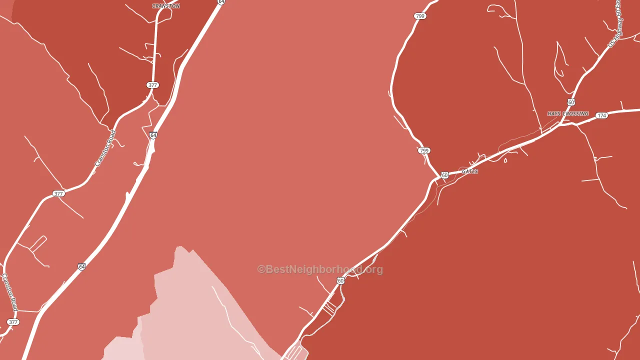 Cranston, KY block-group political-lean map