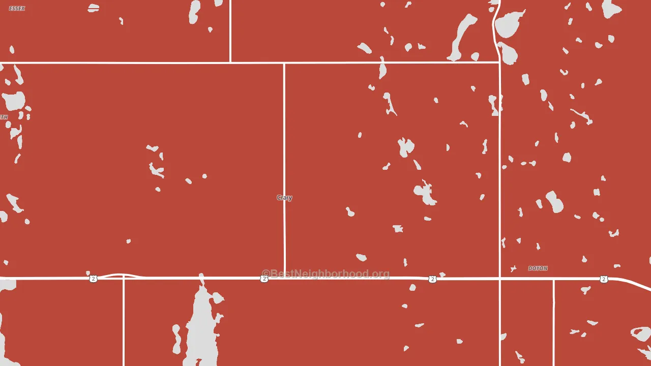 Crary, ND block-group political-lean map