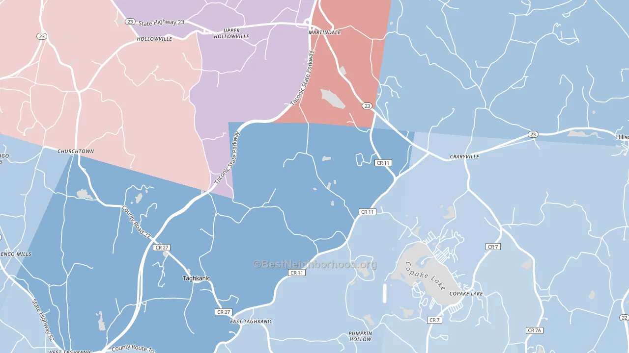 Craryville, NY block-group political-lean map