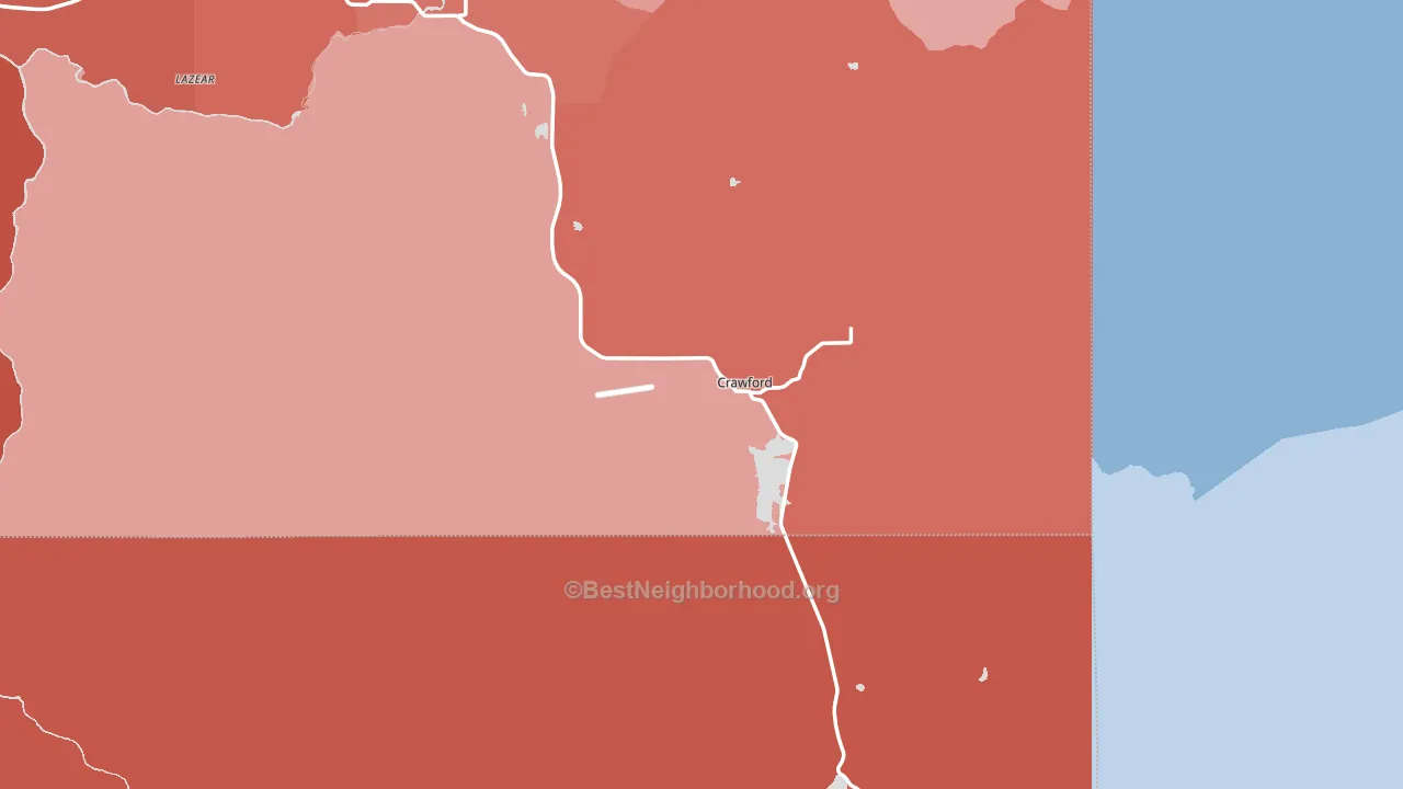 Crawford, CO block-group political-lean map