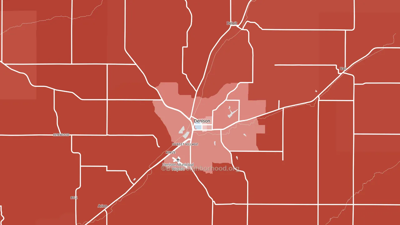 Crawford County, IA block-group political-lean map