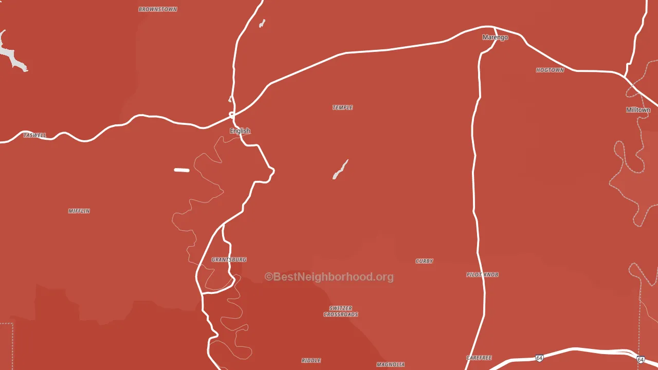 Crawford County, IN block-group political-lean map