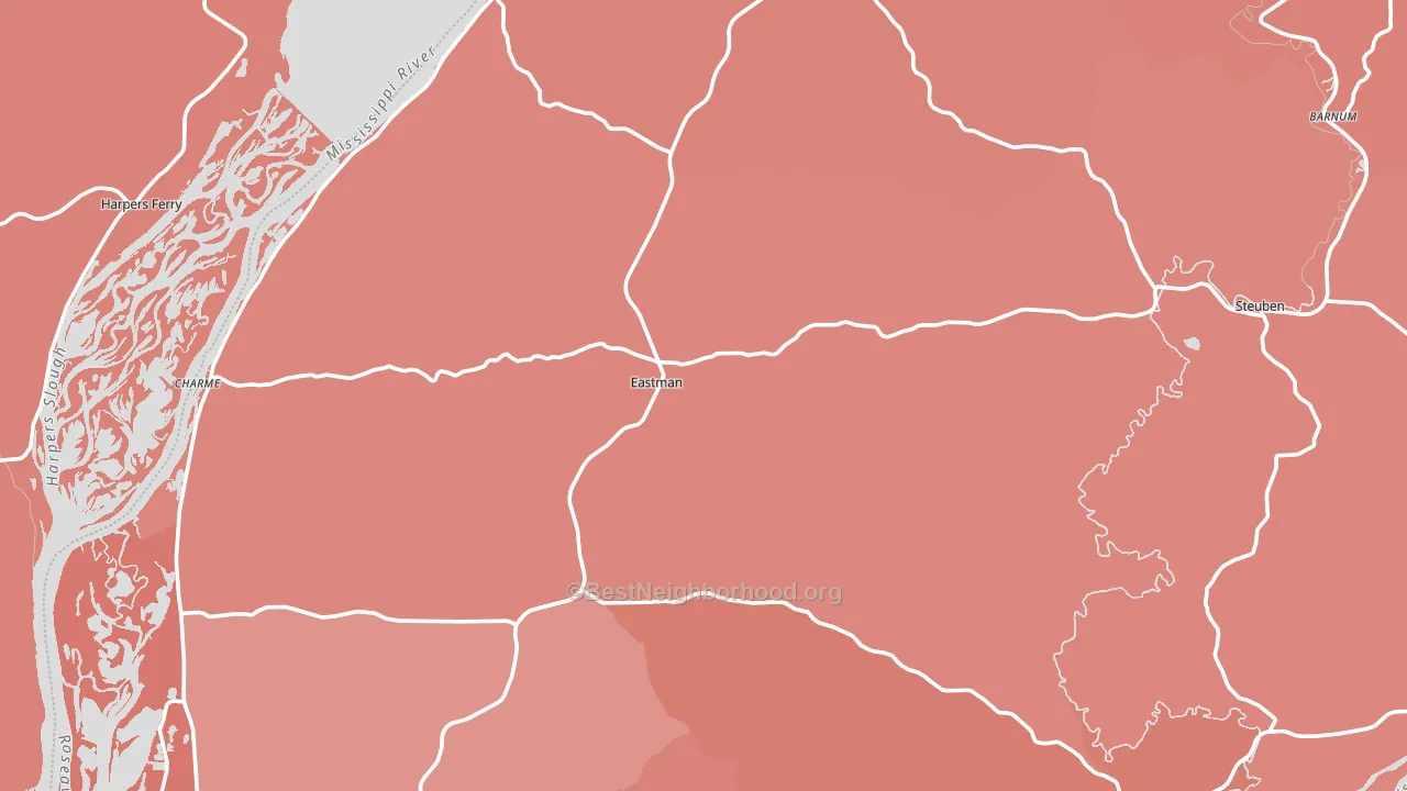 Crawford County, WI block-group political-lean map