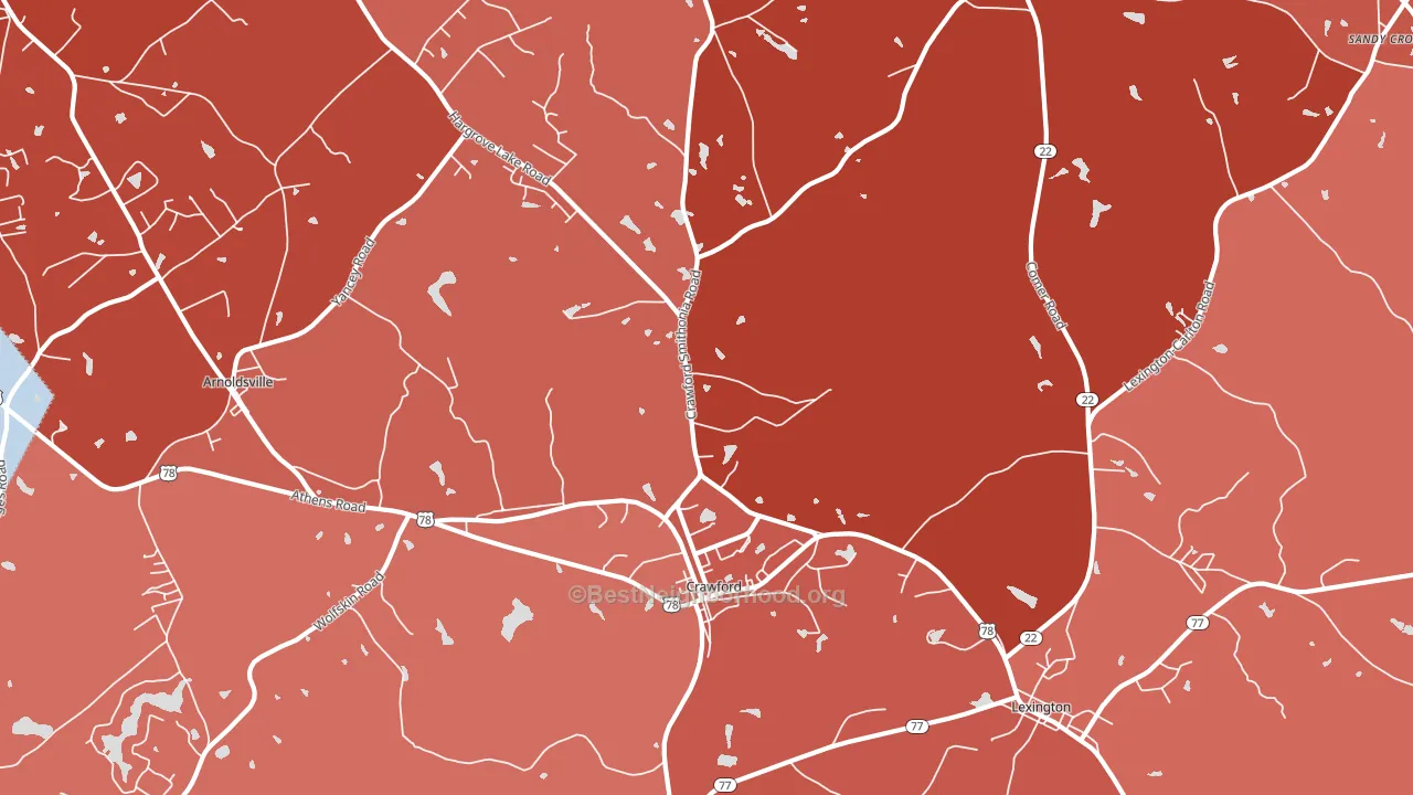 Crawford, GA block-group political-lean map