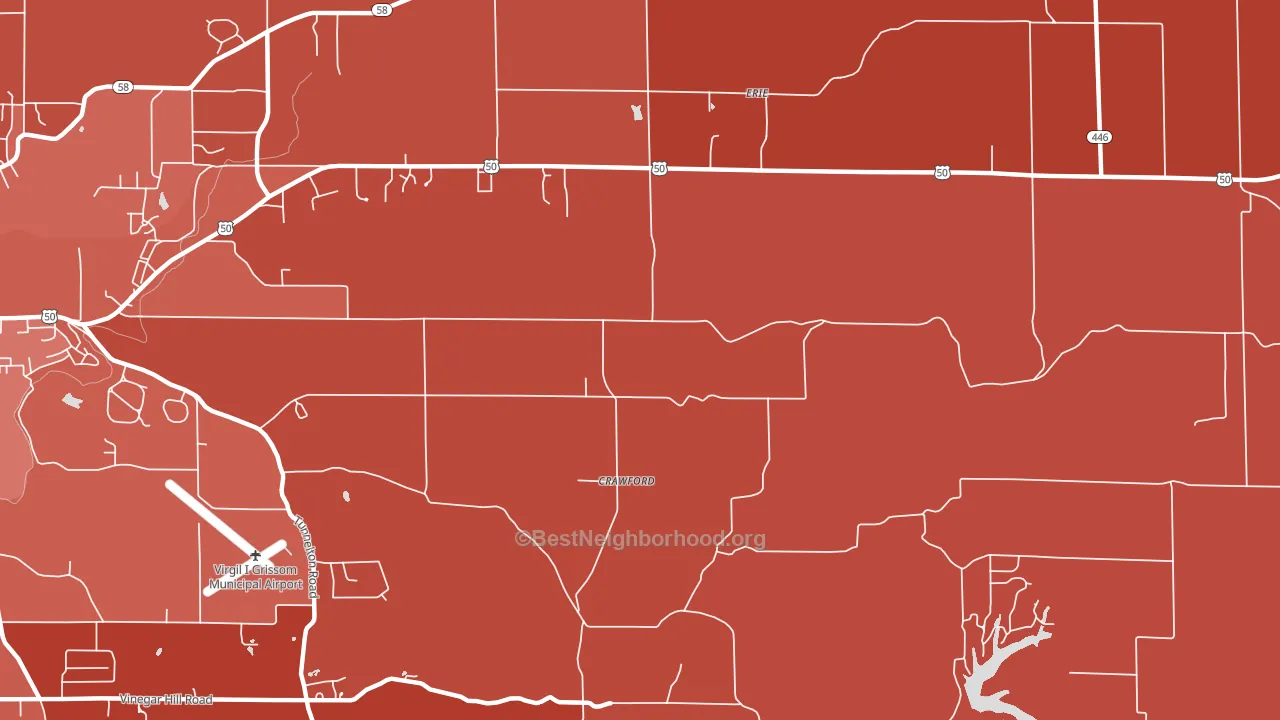 Crawford, IN block-group political-lean map